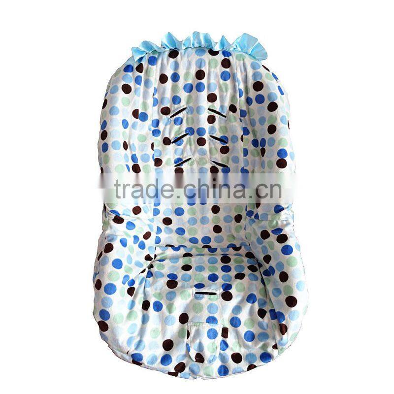 Baby Car Seat Cover Protector Blue Polka Minky Toddler Car Seat Cover