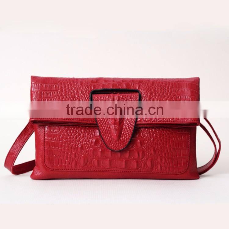 Clutch bag crocodile leather hand carrying bag ladies long shoulder bag