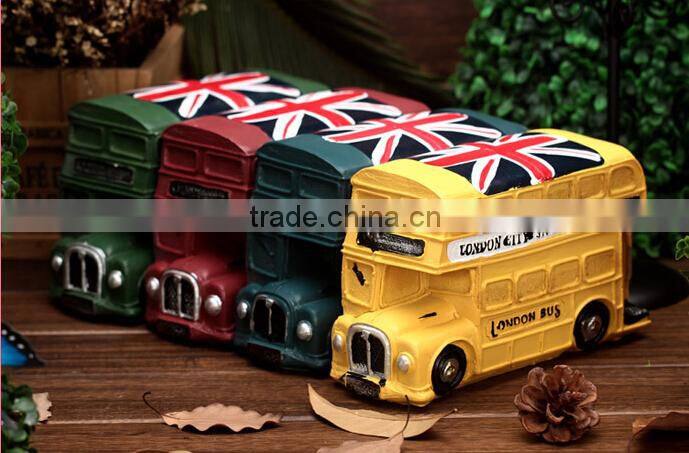 London Bus Natural Resins Piggy Bank