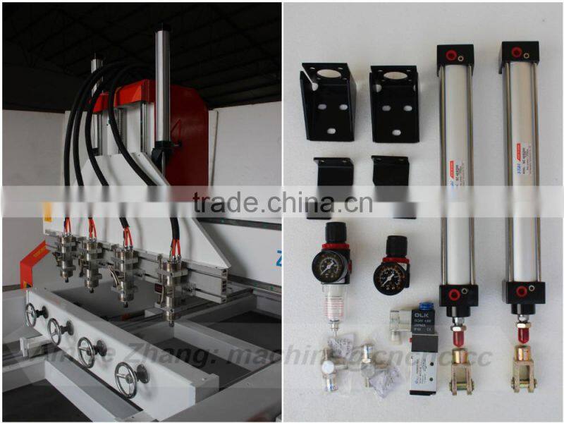 4 Axis 4 Spindles CNC Engraver Router for Flat & Cylinder Material 1300*2500mm ZK-1325-4