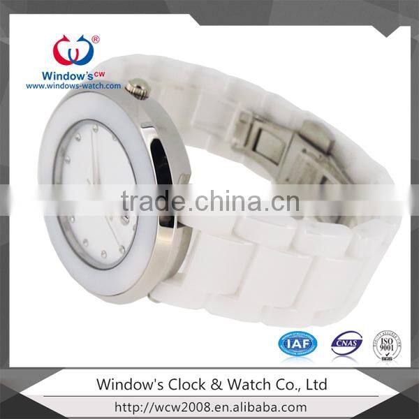 2014 Luxury ceramic watches and diamond bezel OEM brand watches men