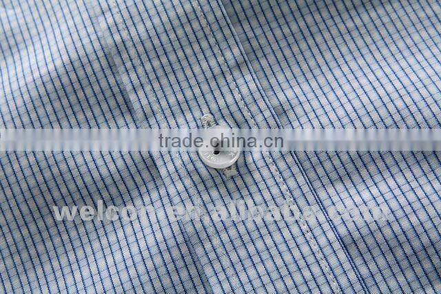 long sleeve 2012 blue plaid slim fit 100% cotton Casual style business dress latest brand design fashion men shirt custom