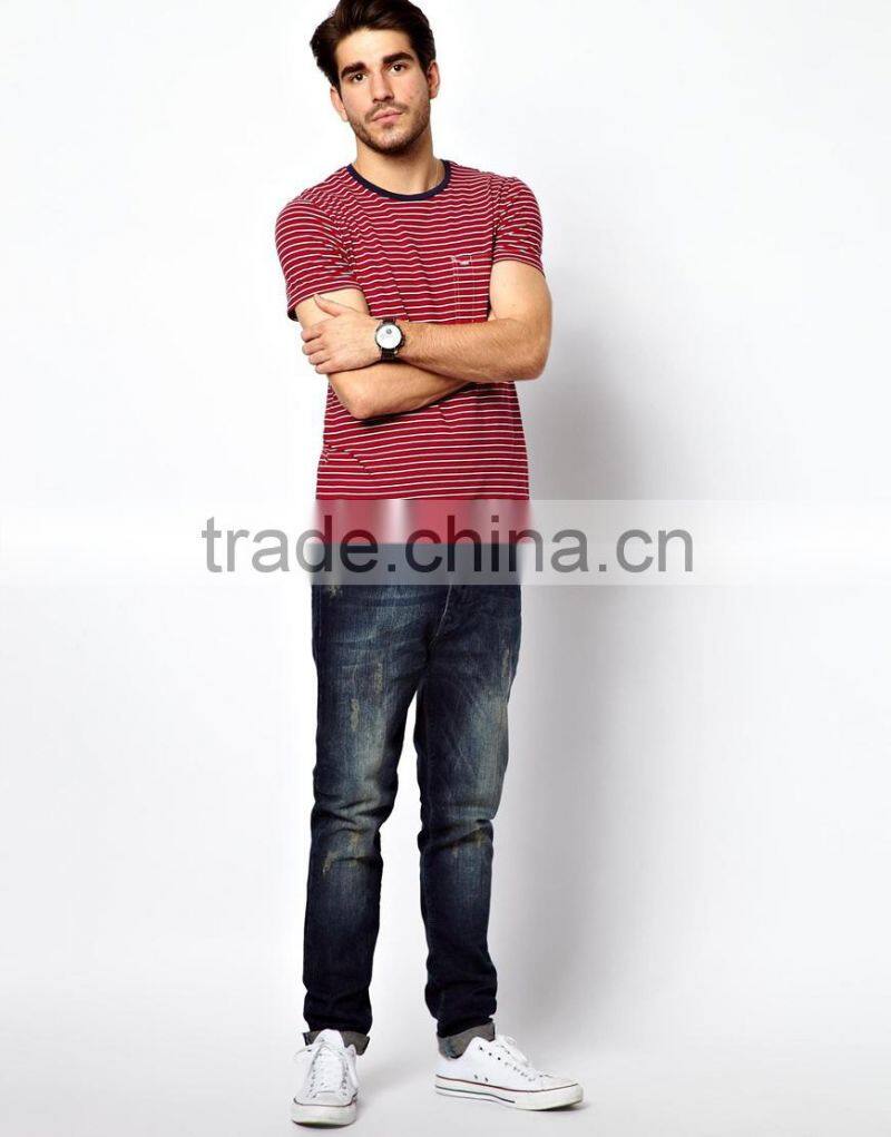 funky stylish men t shirt with stripe wholesale china JXT14004