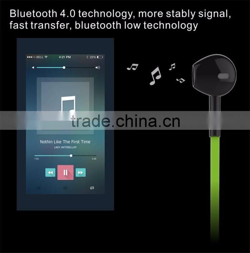 Best stylish sport bluetooth earphone V4.1 noise cancelling stereo wireless bluetooth headset for Iphone/ Xiaomi/ Huawei