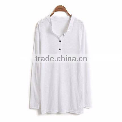 Wholesale China fashion design blank pima cotton custom woman t shirt with halflong sleeve