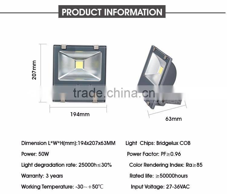 IP65 Outdoor Waterproof high power high lumen 50 watt led flood light