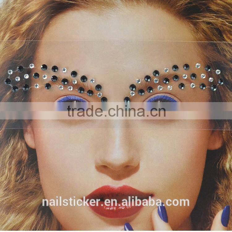 Custom bindi sexy adhesive eyeshadow sticker makeup crystal sticker rhinestone eye rock factory