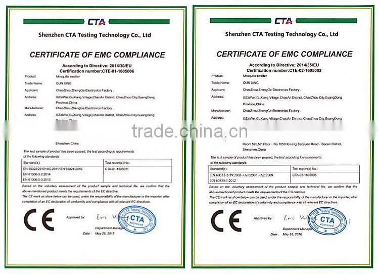 QX809-6 rechargeable electric mosquito bat wire fly swatter Bug Zapper Racket