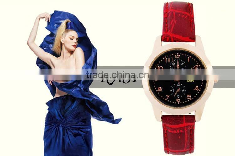 New arrival analog disply genuine leather quartz brand watch Y002