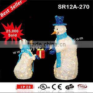 Outdoor lighted up LED Snowman Christmas decoration