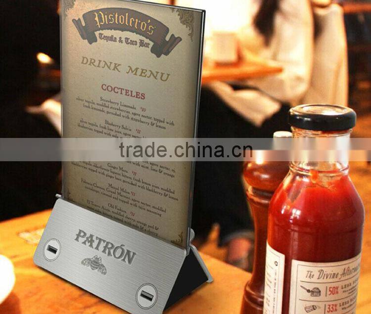 Trending products 2016 advertising power bank restaurant for menu stand