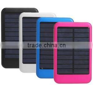 Wholesale slim portable solar mobile charger fast charge power bank 5000mah