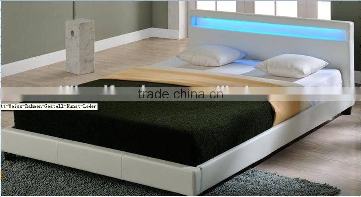 modern leather music bed frame with led light