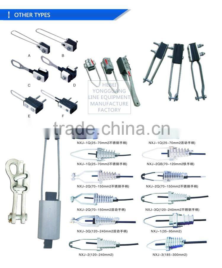 Aerial lnsulation wedge type tension clamp/ high tension aerial strain anchor cable clamp