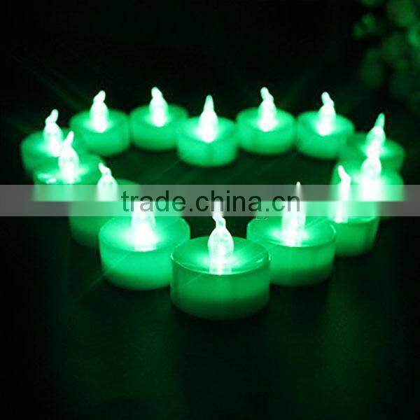 Pillar Battery Operated Candle Flameless LED Green