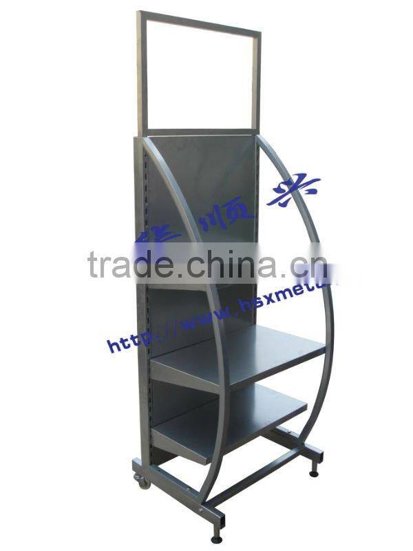 three layers metal plate floor engine display stand HSX-04 stands display shelf