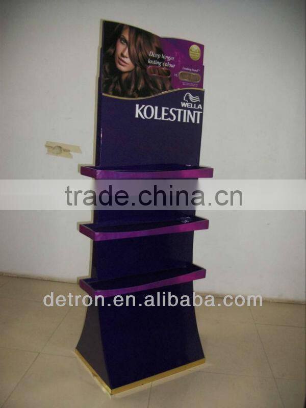 Cosmetic series store design good quality wood display stand