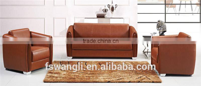Public Area Pale brown leisure leather sofa