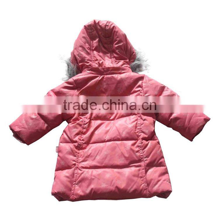 down coat of girls polyester fabric print baby wear