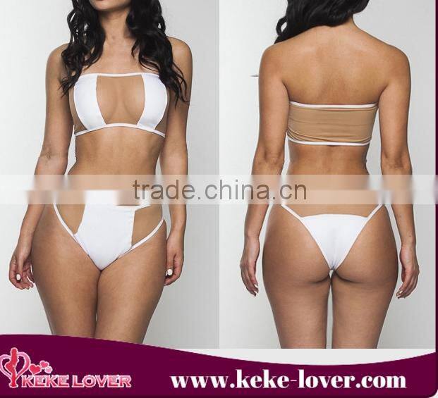 wholesal 2015 new arrival lady photos sexy open brazilian bikini plus size swimsuit women side open swimwear