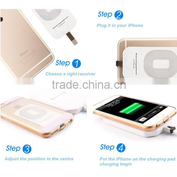 QI wireless charger receiver for Iphone 5 5s 6, Android phones