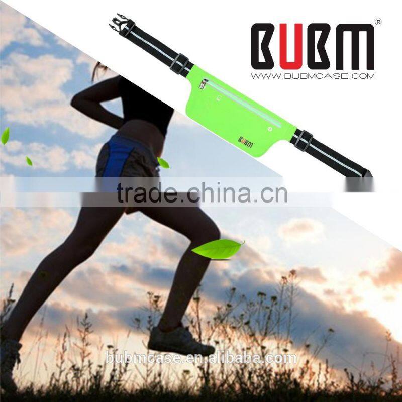 Green Fashionable BUBM Outdoor Sport Waist Bag Shenzhen Resilient Wholesale Waterproof and Breathable Running Waist Bags