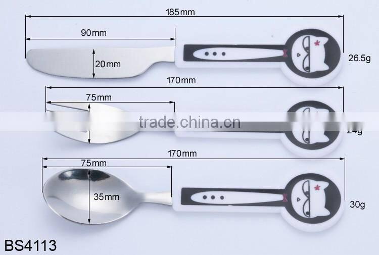 stainless steel children knife fork spoon set