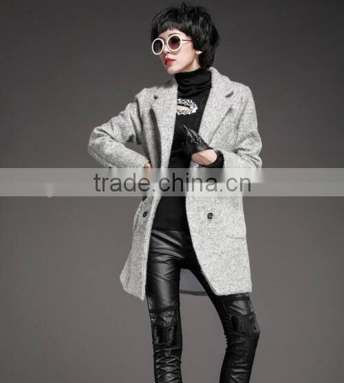 Europe Fashion Fur Collars Belt Overcoat Hot Sale Long Style Charming Elegant High Quality Ladies Overcoat