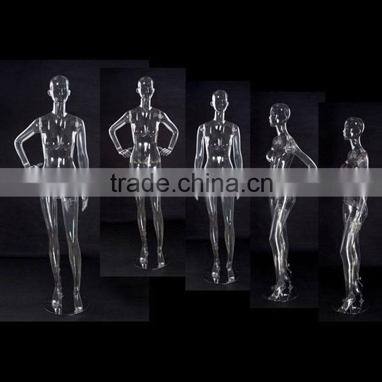 Hot sale full body plastice mannequin of transparent mannequin