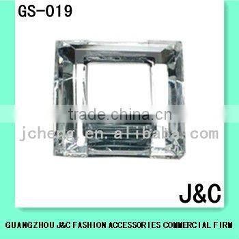 otagon pointed backside glass gemstone