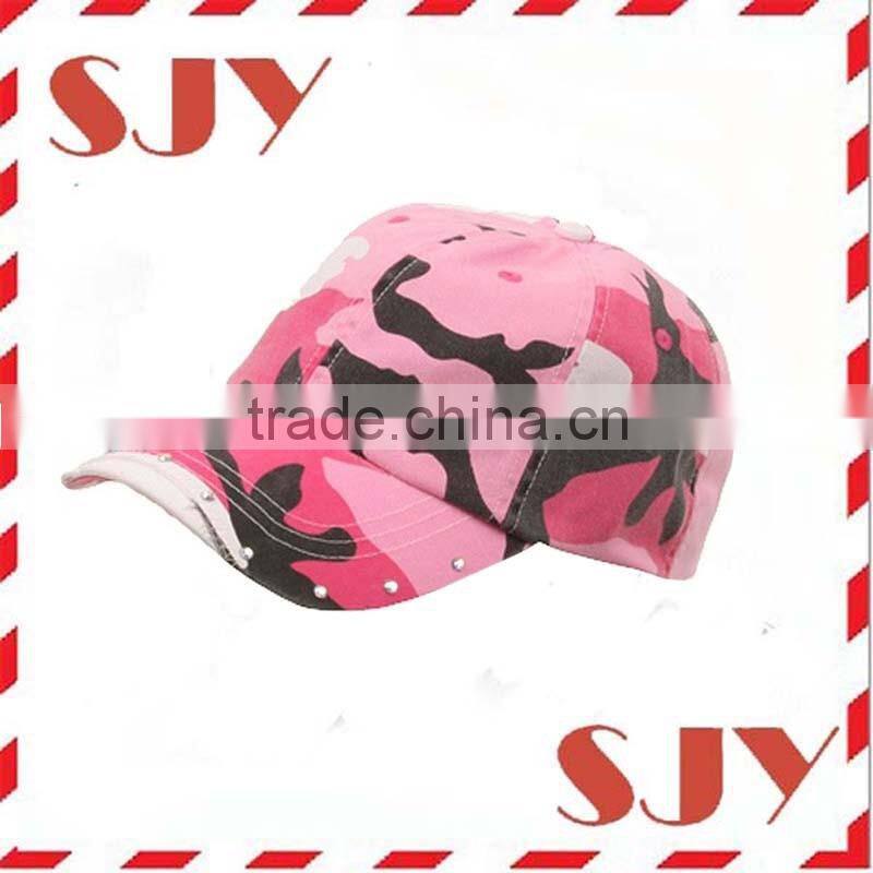 Custom vintage distressed pink camo cadet military army cap