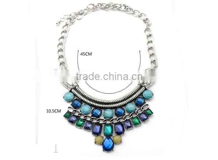 Wholesale Alloy sautoir collarbone chain resin necklaces