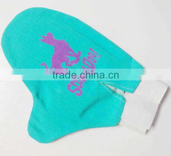 dog-printed pet grooming glove/glove brush