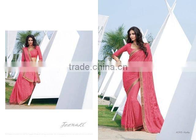 Casual Cream Georgette Designer Saree For Sale Online