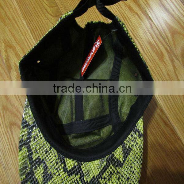 2013 hot sale cool fashion Python leather 5 panel caps Snakeskin Snake Python Camp 5 panel hats caps