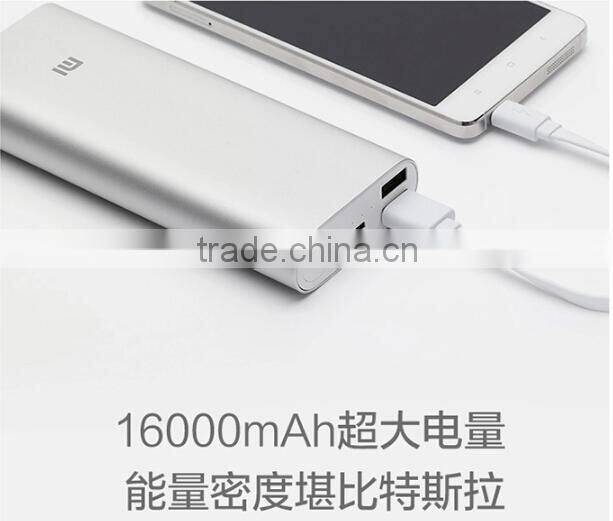 100% Original Xiaomi Power Bank 16000mAh With Dual USB Output For Xiaomi Mi Pad Mi4 M2 M2A M2S M3 Red Rice Cell Phones