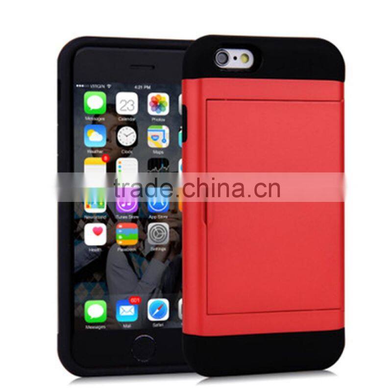 Korea fresh design Candy Color phone case for iphone 6 6s 7 plus tpu pc with card