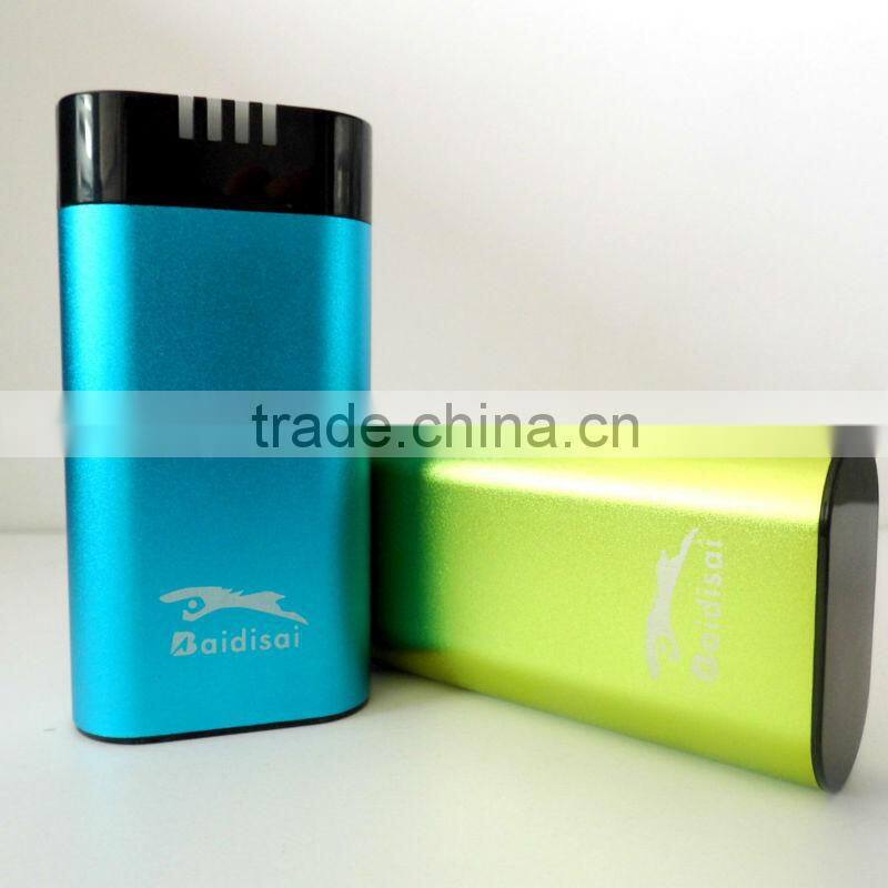 Fashion aluminum cover 5200mah power bank with led torch,flashlight ,battery charger