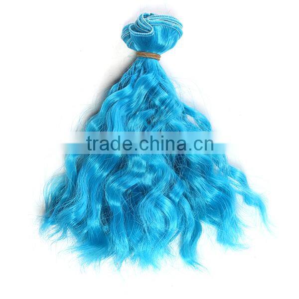 colorful synthetic curly hair piece for BJD doll wig