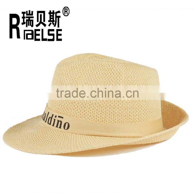 cheap fedora hand paper straw hat with logo