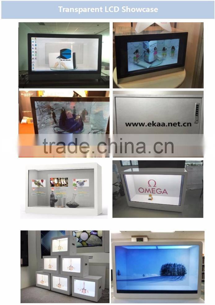 10inch transparent lcd displays /show box /showcase with touch for product advertising