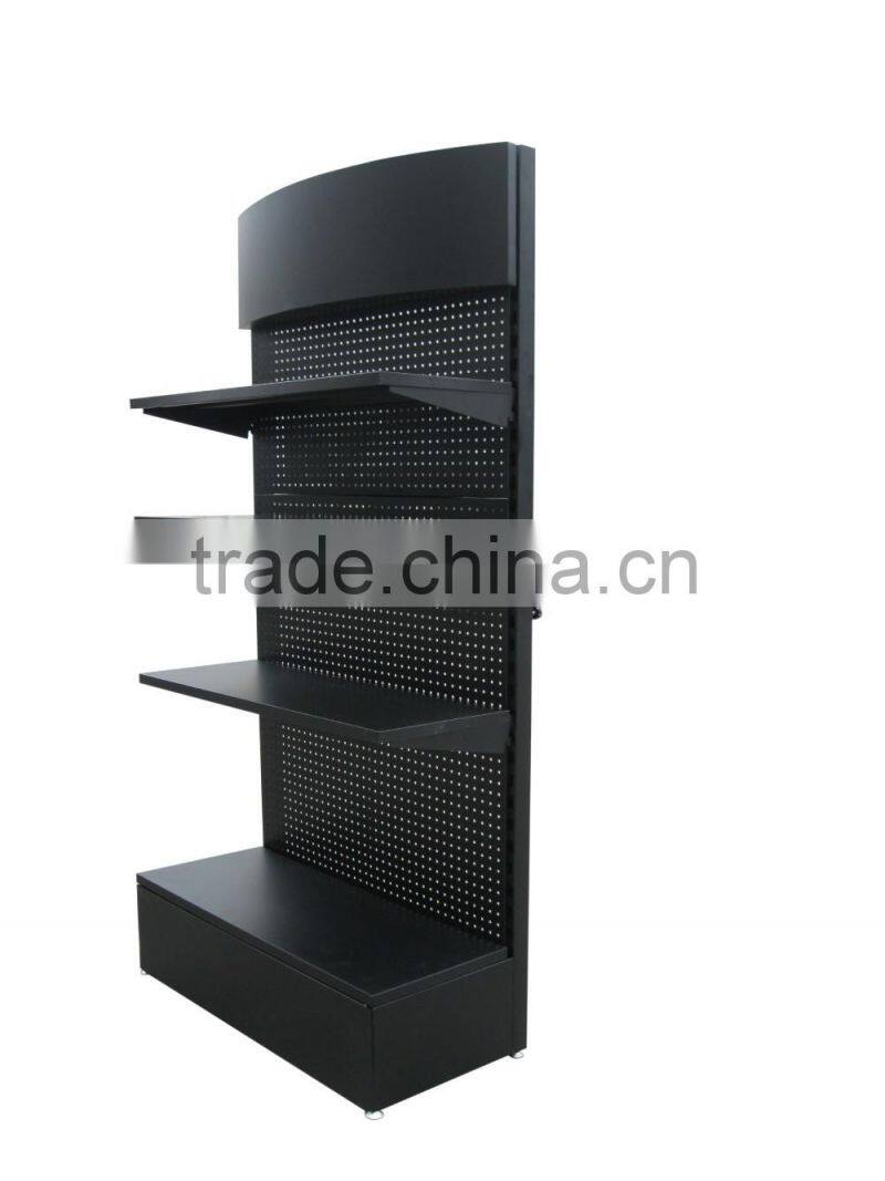 Custom made pegboard metal snacks display stand with hook/counter snacks display rack for supermarket