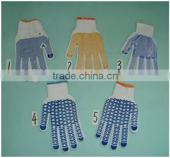 nylon gloves with pvc dots, working nylon glove with pvc dots/construction gloves