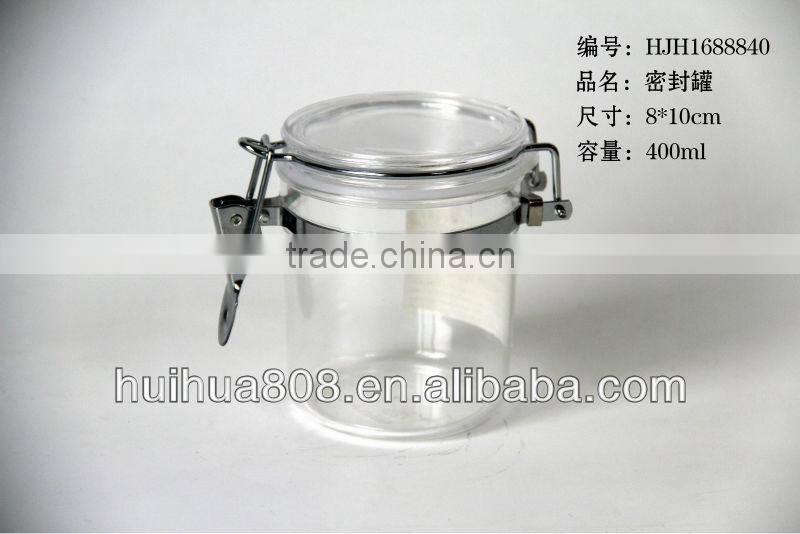 PS plastic high transparent spice jars with clip