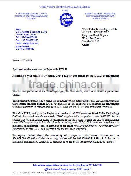 worldwide134.2KHZ ISO standard pet microchip syringe