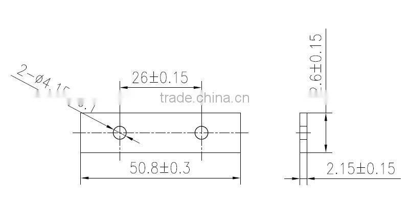 K20 cemented carbide cutting blade for woodworking with double holes