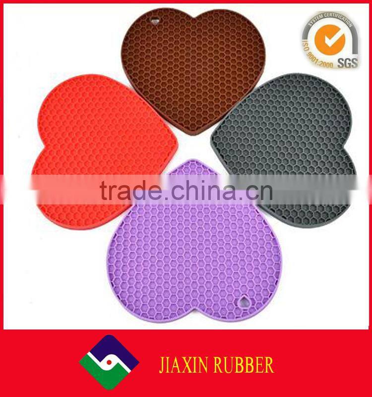 Heart shapes silicone coffee table placemat f, heat resistant placemats