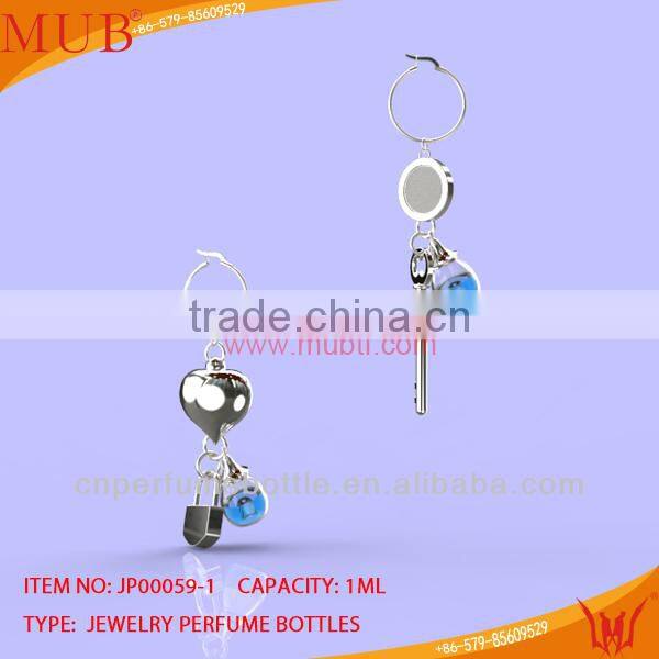 Glass Jewelry Key to the Lock Shape Earring Glass Bottle