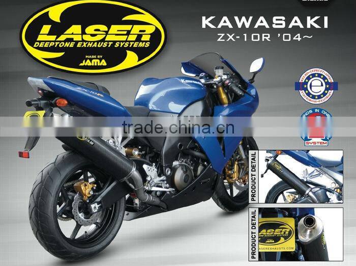 For KAWASAKI ZX-10R 2004-2005 Motorcycle Exhaust Pipe LASER HotCam DS slip-on muffler + cat.
