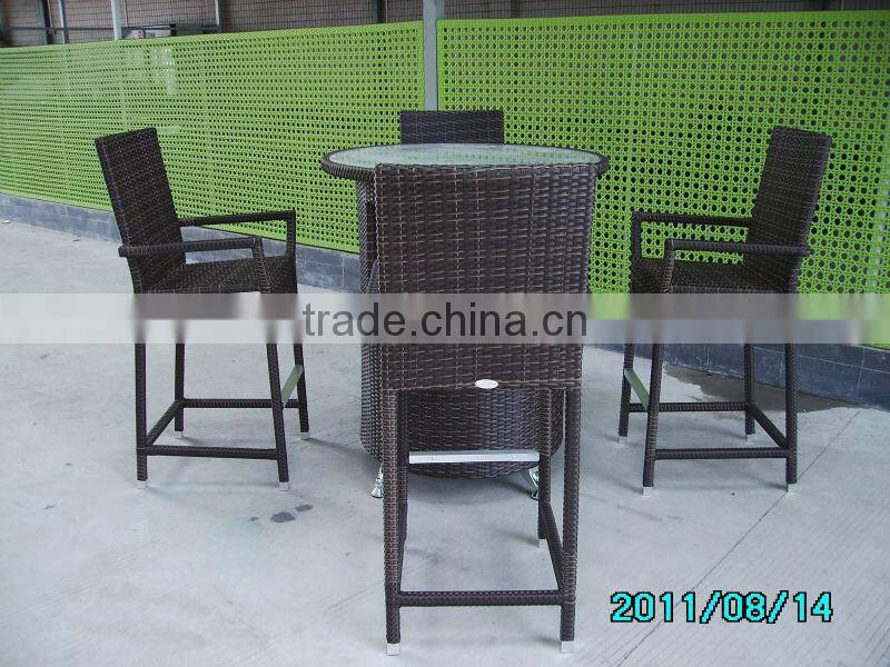 A - unique design outdoor furniture set bar tall table and arm stools FT018+FC044